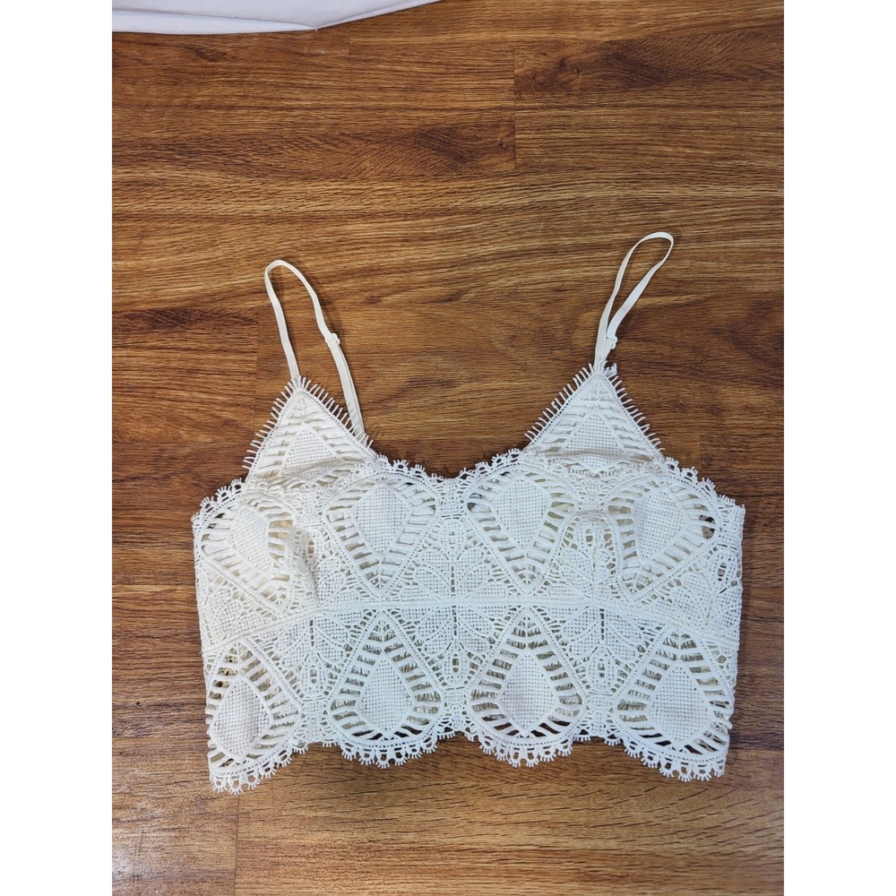 Listiele Size Large Ivory Lace Crop‎ Cami Bralette
